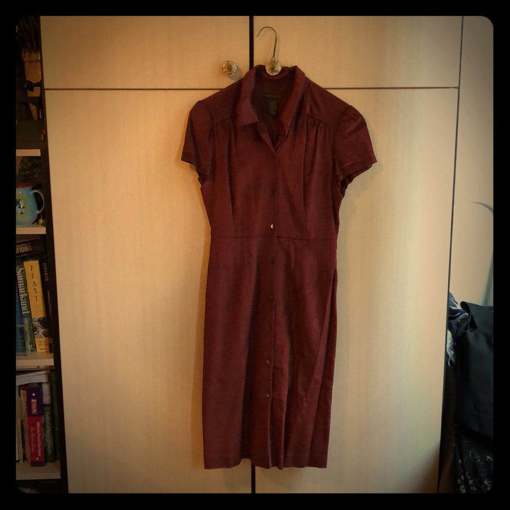 Short sleeve shirt dress -rust color